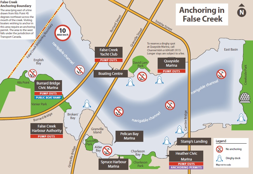 anchoring in false creek map