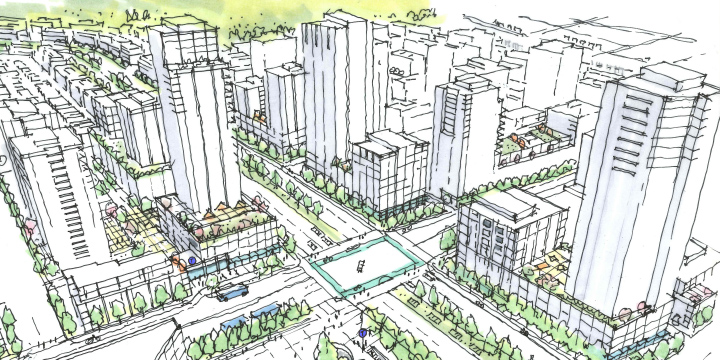 Cambie Corridor rendering Cambie Corridor rendering