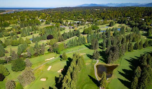 Aerial of McCleery Golf Course greens Aerial of McCleery Golf Course greens